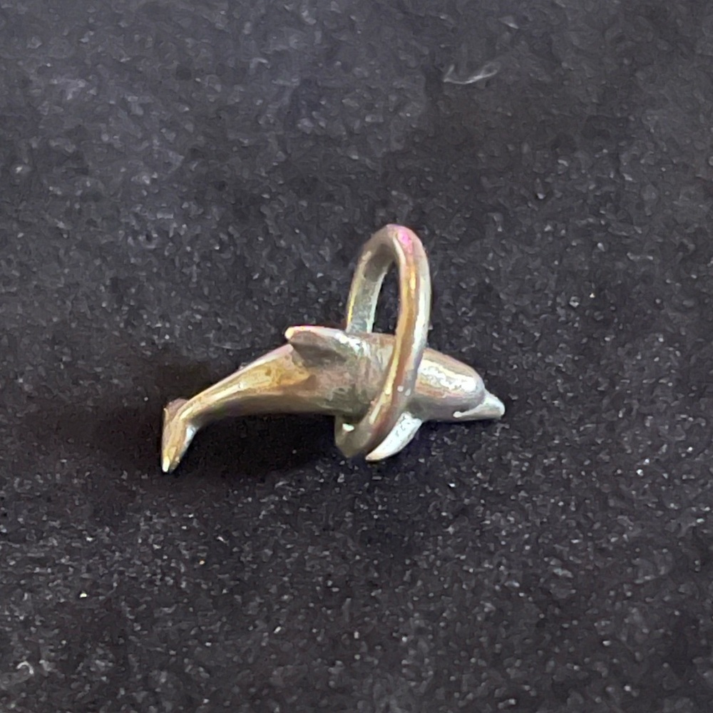 James Avery Retired Playful Dolphin hoop Charm silver necklace or bracelet